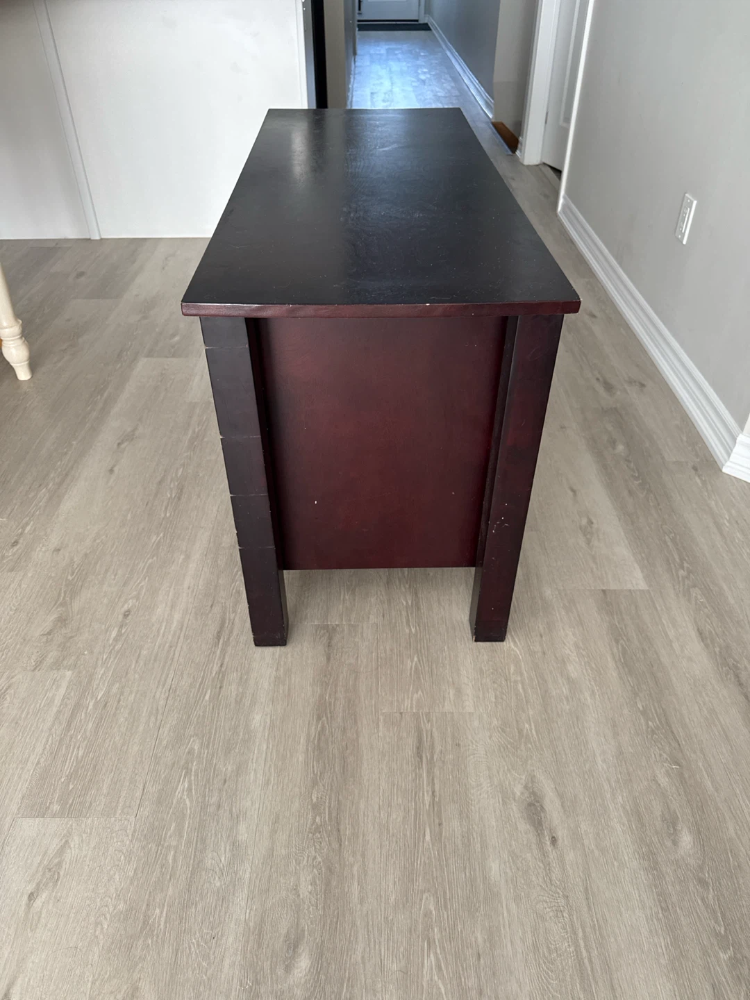 Dark Wood Media Console with Glass Doors - photo 4