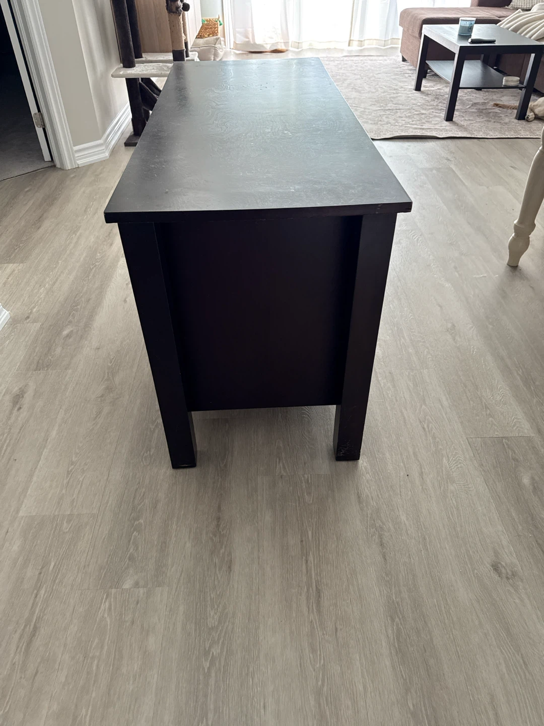 Dark Wood Media Console with Glass Doors - photo 5