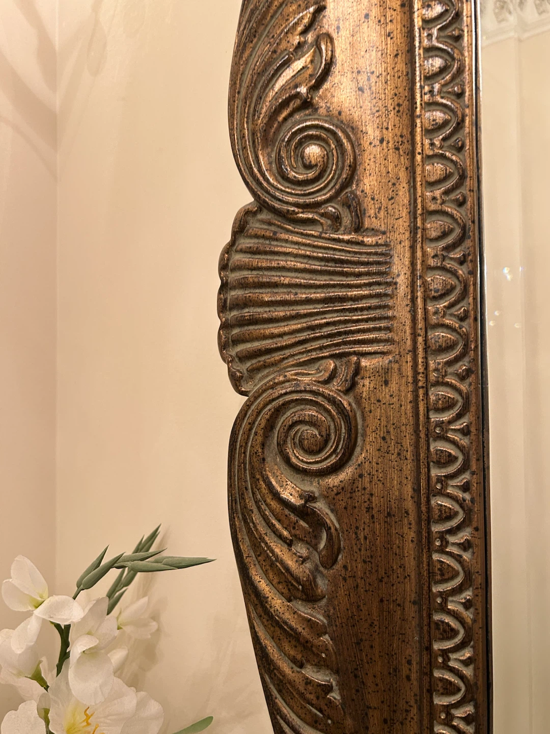 Large Ornate Bronze Wall Mirror - photo 4