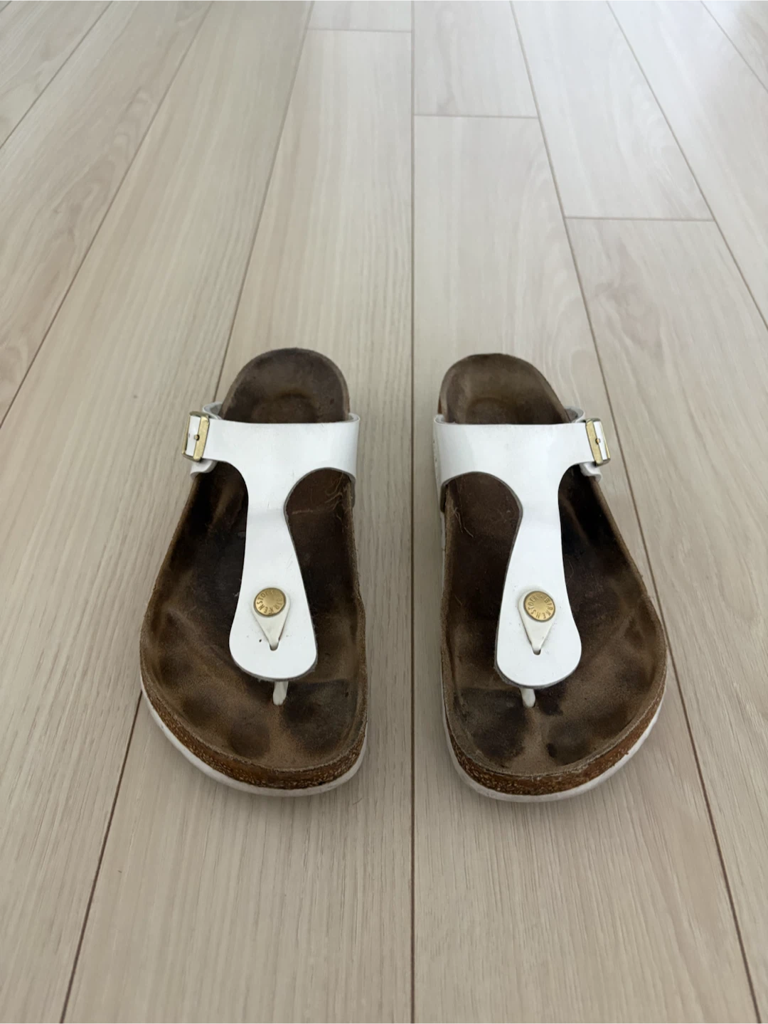 Birkenstock White Thong Sandals