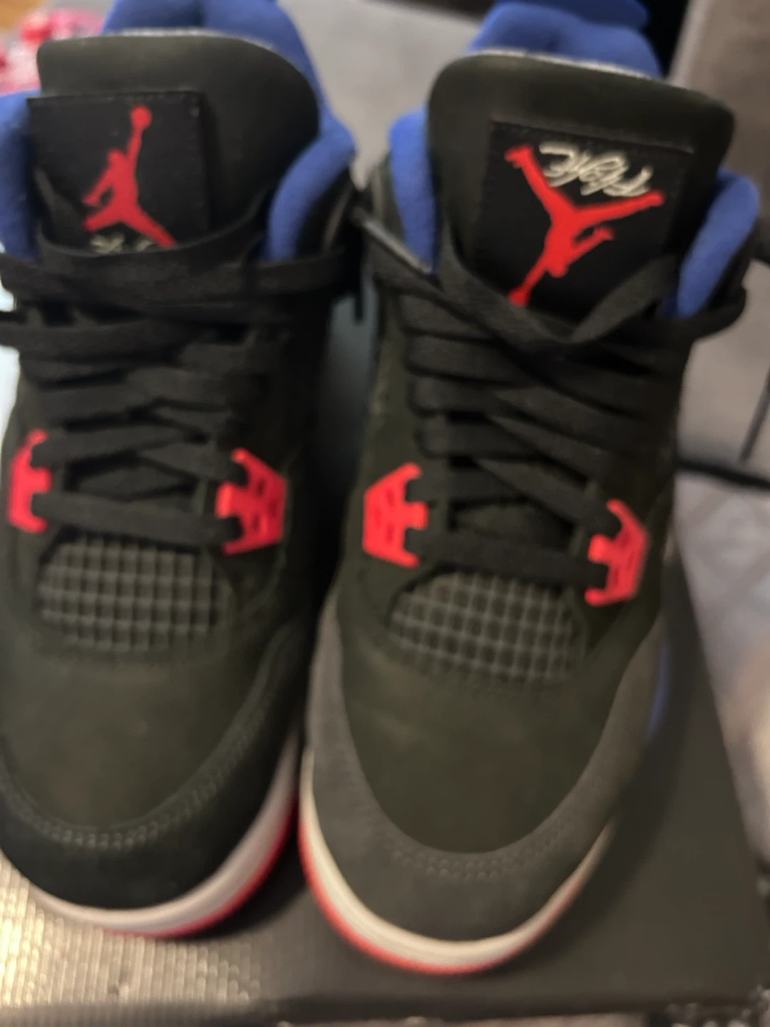 Air Jordan 4 Retro 'Motorsport' Black Blue Red GS Size 6.5Y