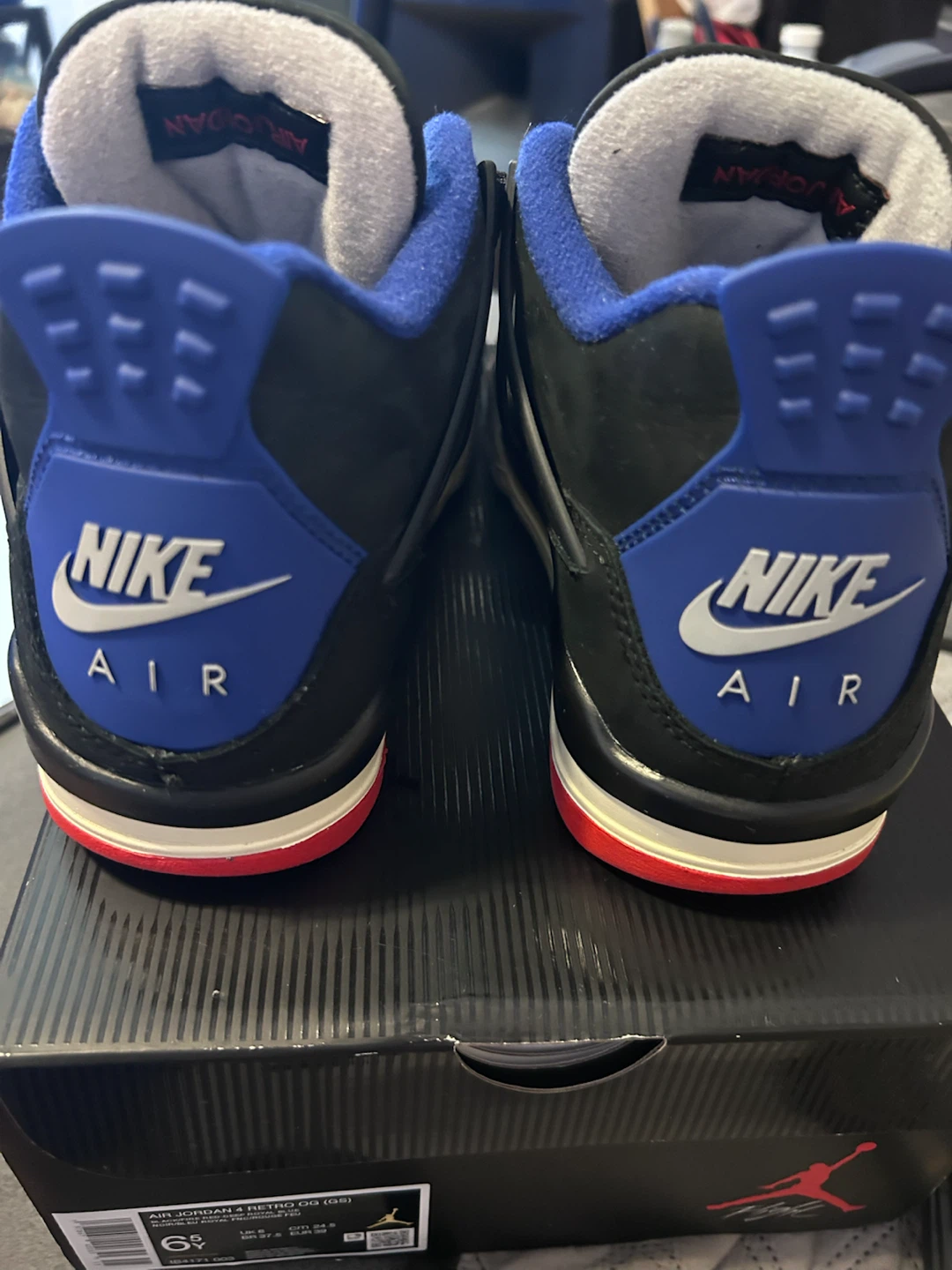 Air Jordan 4 Retro 'Motorsport' Black Blue Red GS Size 6.5Y - photo 3