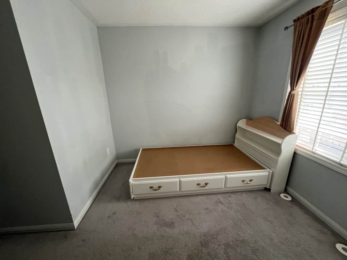 White Twin Bed Frame with Built-in Shelving and Drawers - photo 3