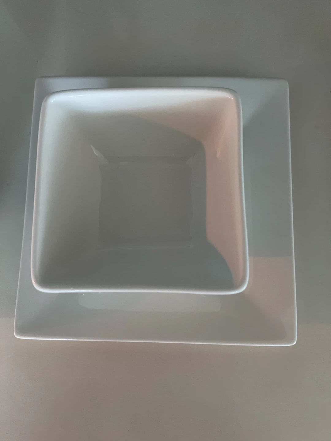4 White Square Soup Bowls Set - photo 2