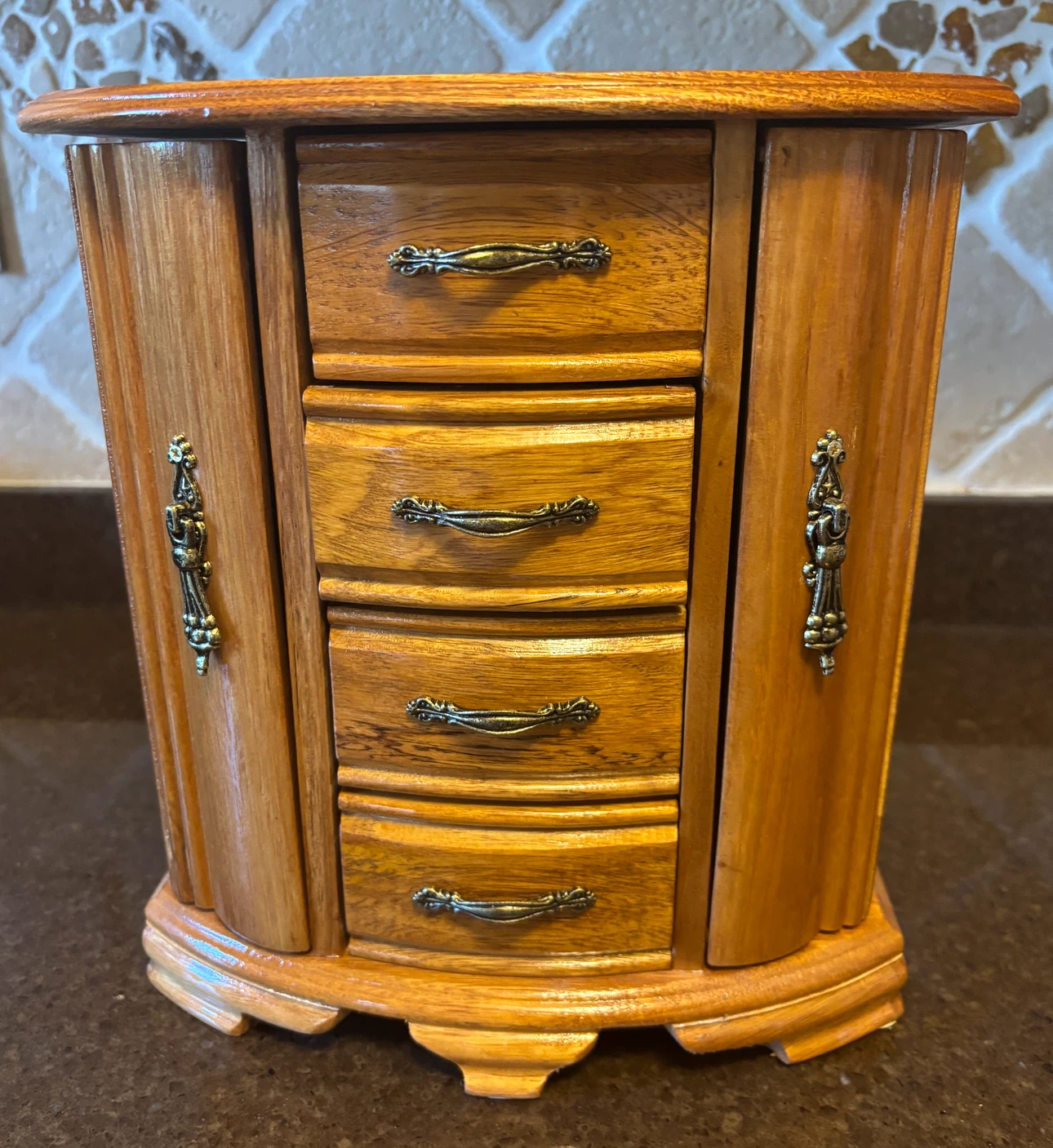 Wooden Jewel Case Jewelry Organizer with Drawers - photo 2