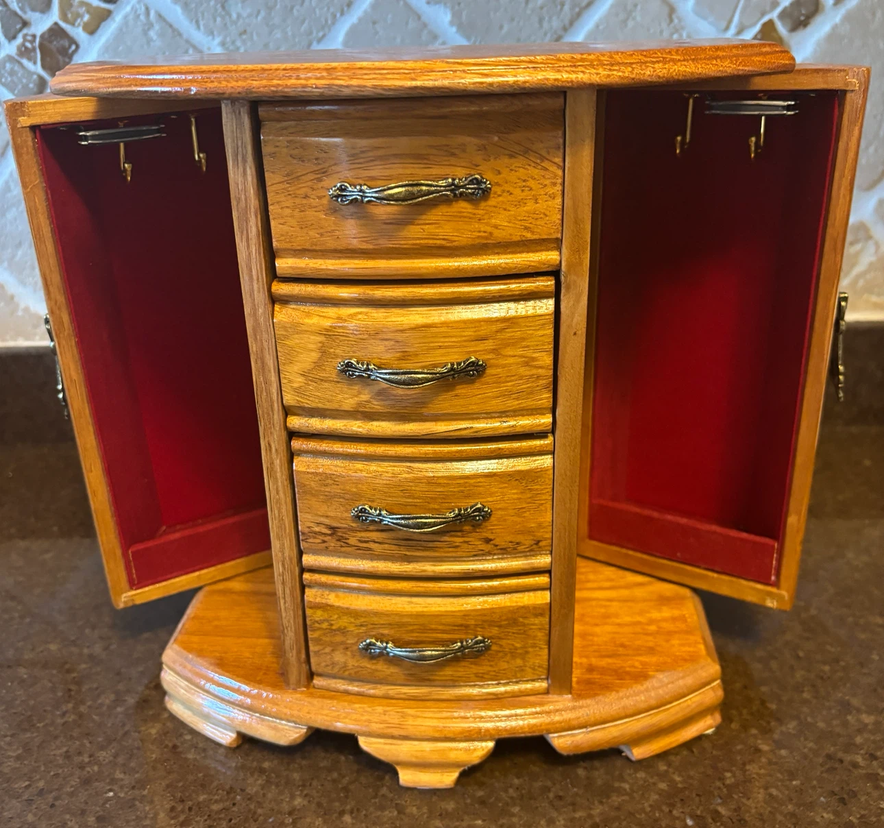 Wooden Jewel Case Jewelry Organizer with Drawers - photo 3