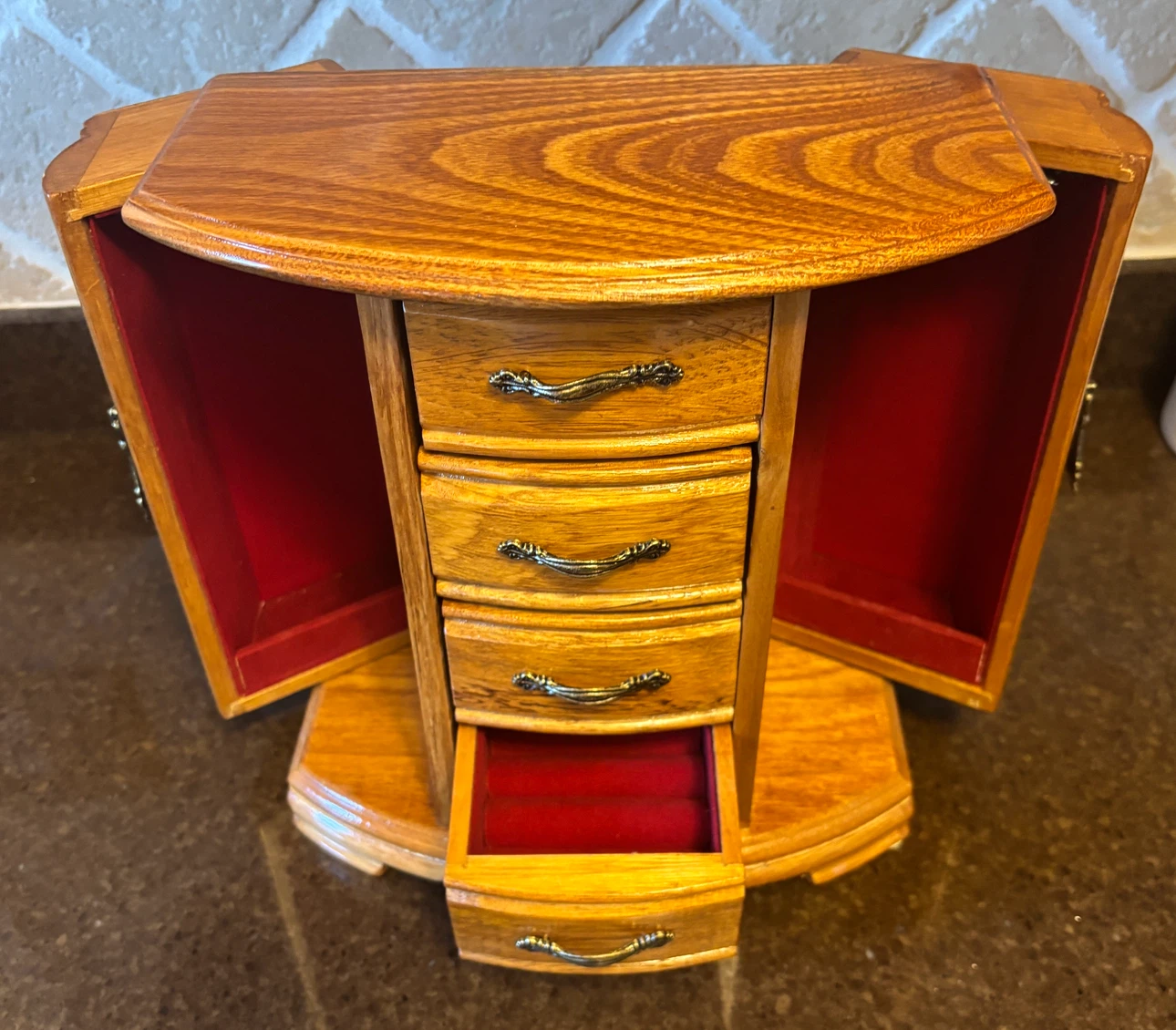 Wooden Jewel Case Jewelry Organizer with Drawers - photo 4