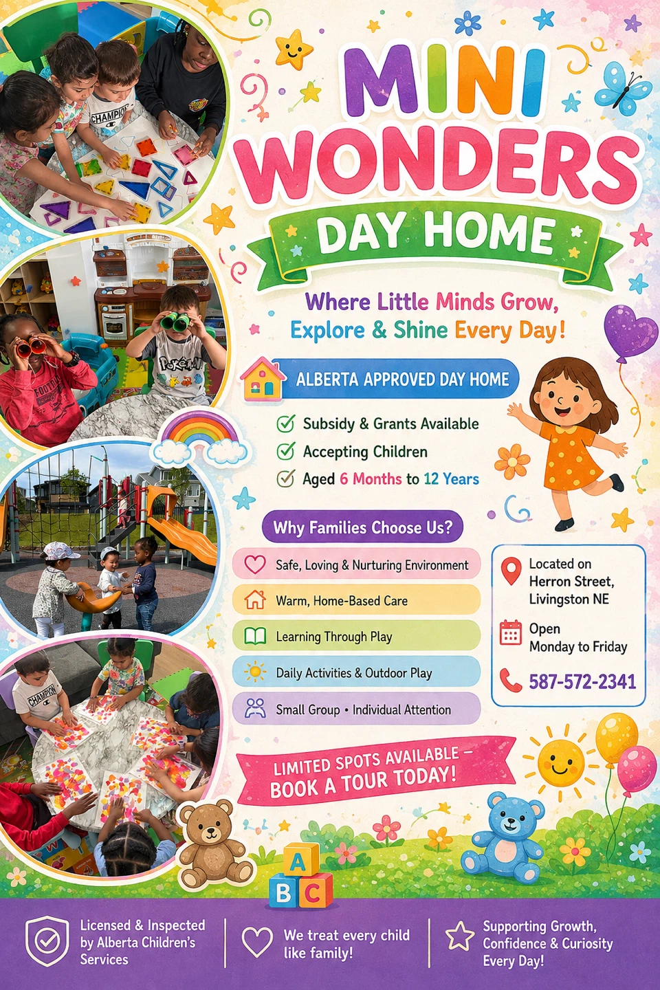 Mini Wonders Day Home licensed Dayhome with great discounts.