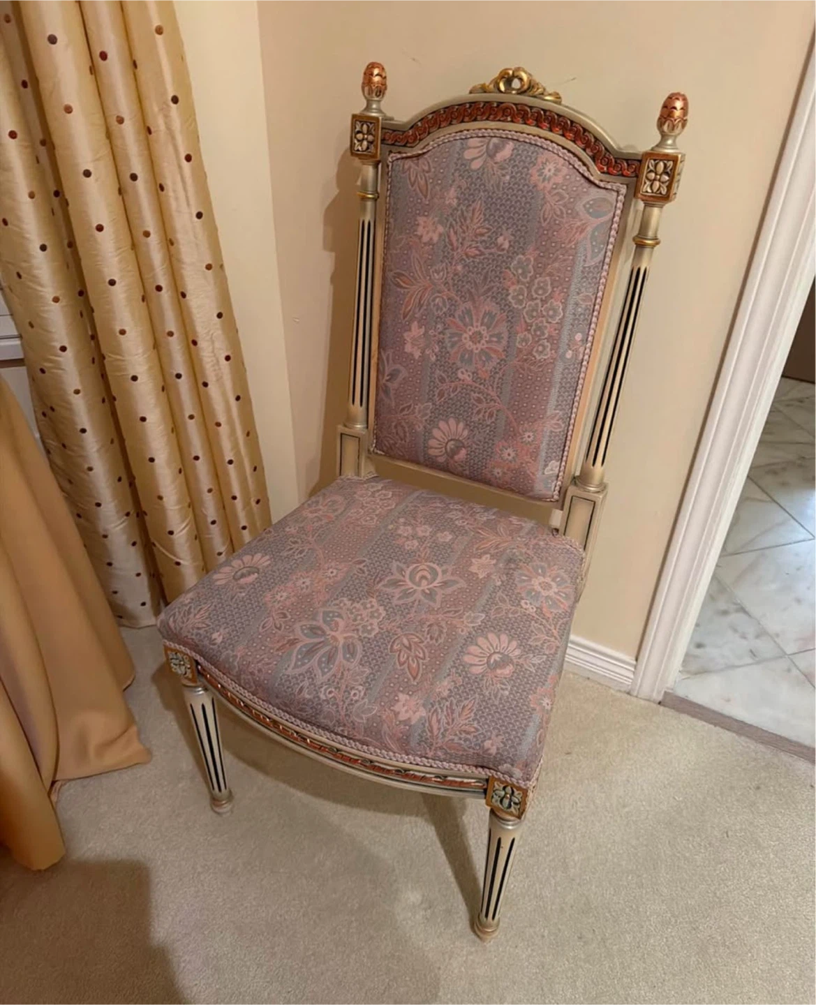 Set of 4 Vintage Mid-Century French Louis Style Dining Chairs