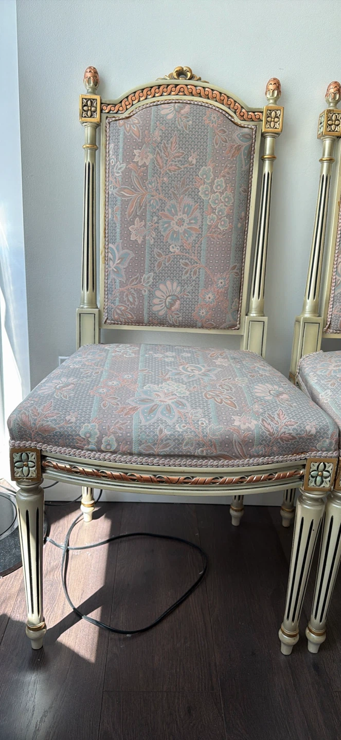 Set of 4 Vintage Mid-Century French Louis Style Dining Chairs - photo 3