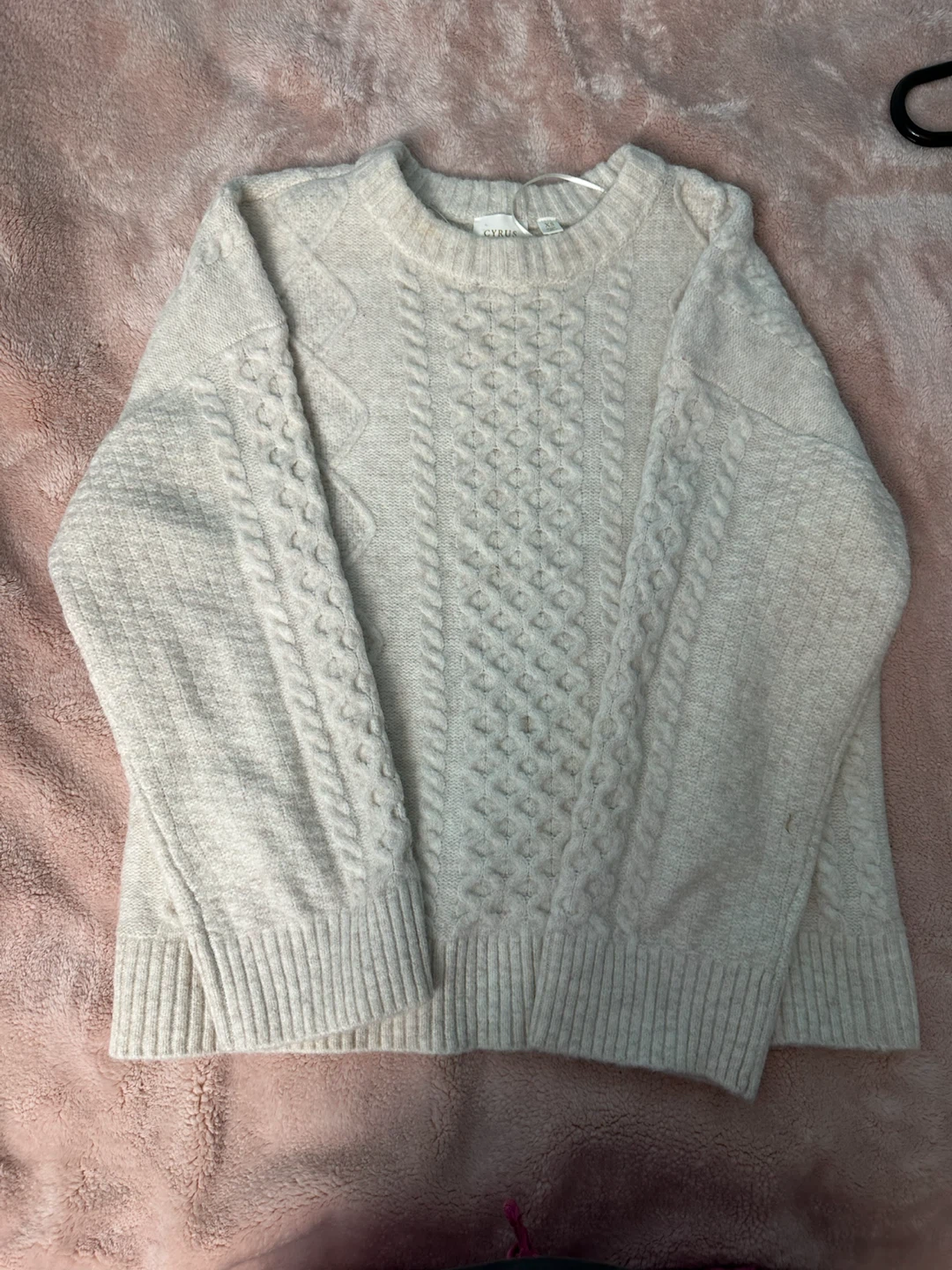 Cyrus Cream Cable Knit Sweater - Size M