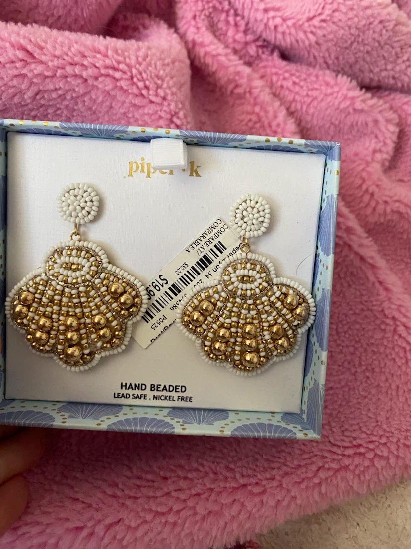 Piper K Beaded Shell Earrings