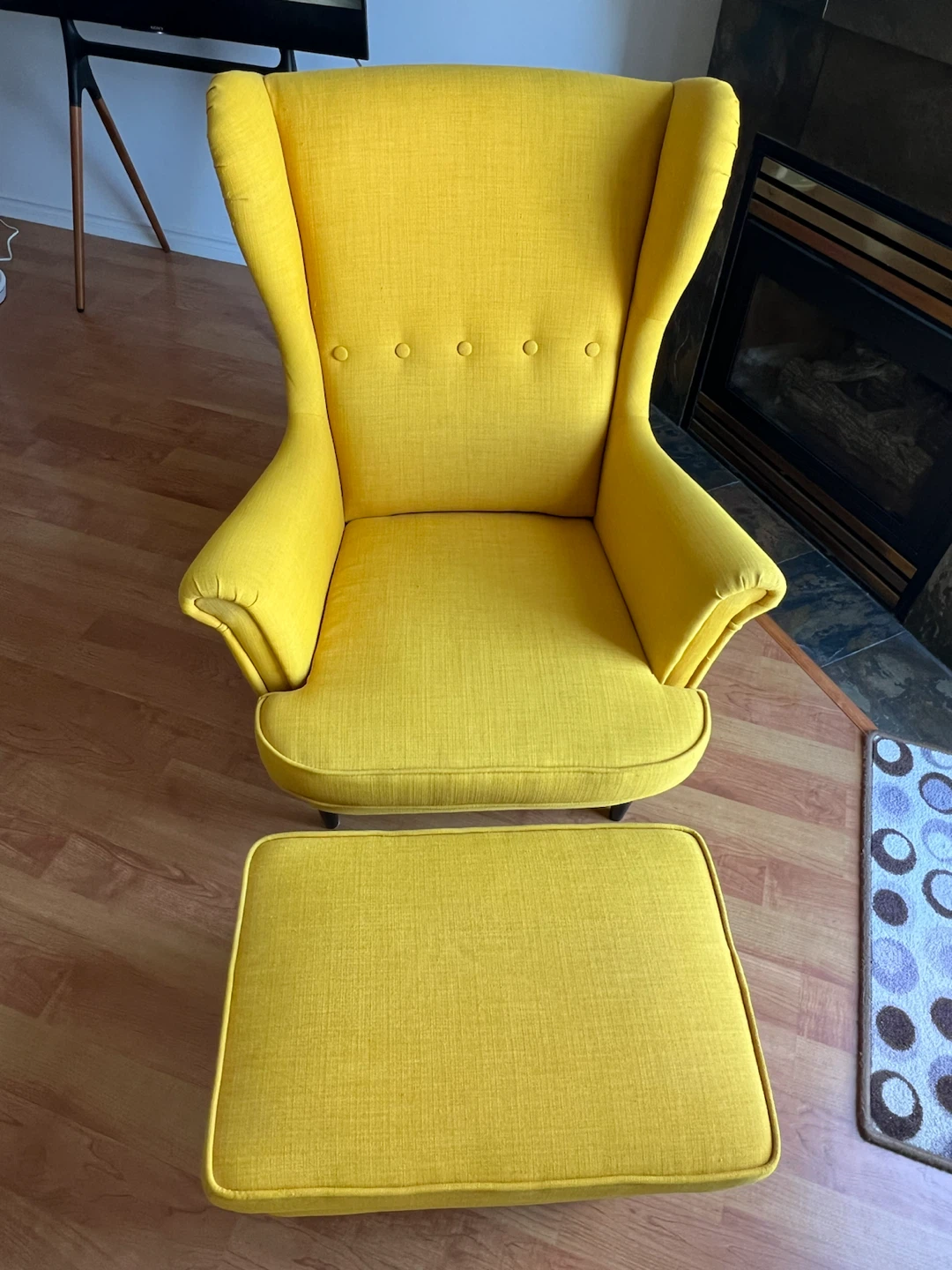 IKEA STRANDMON armchair and footstool
