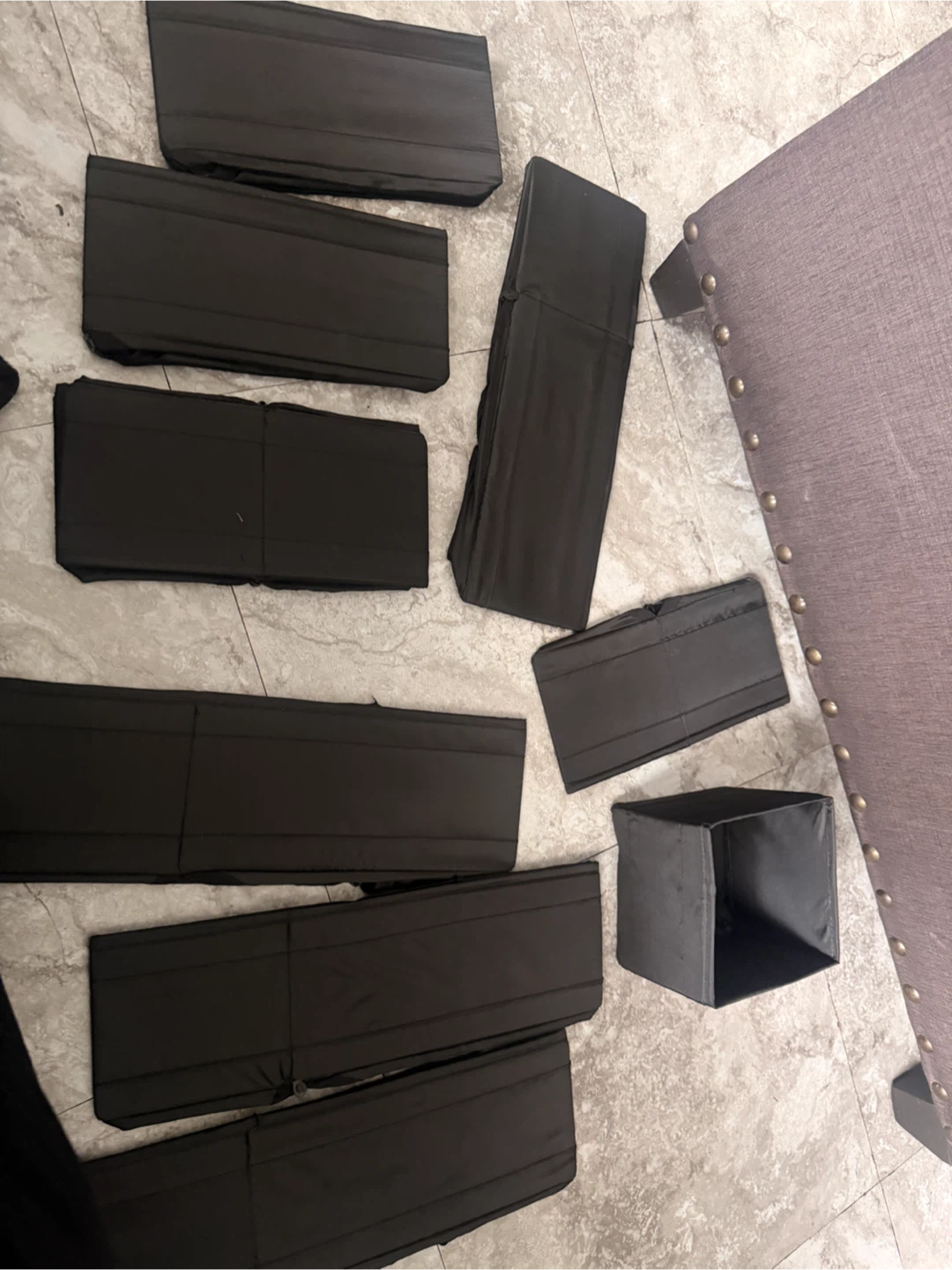 Set 10 Black Fabric Drawer Organizers Set - photo 3