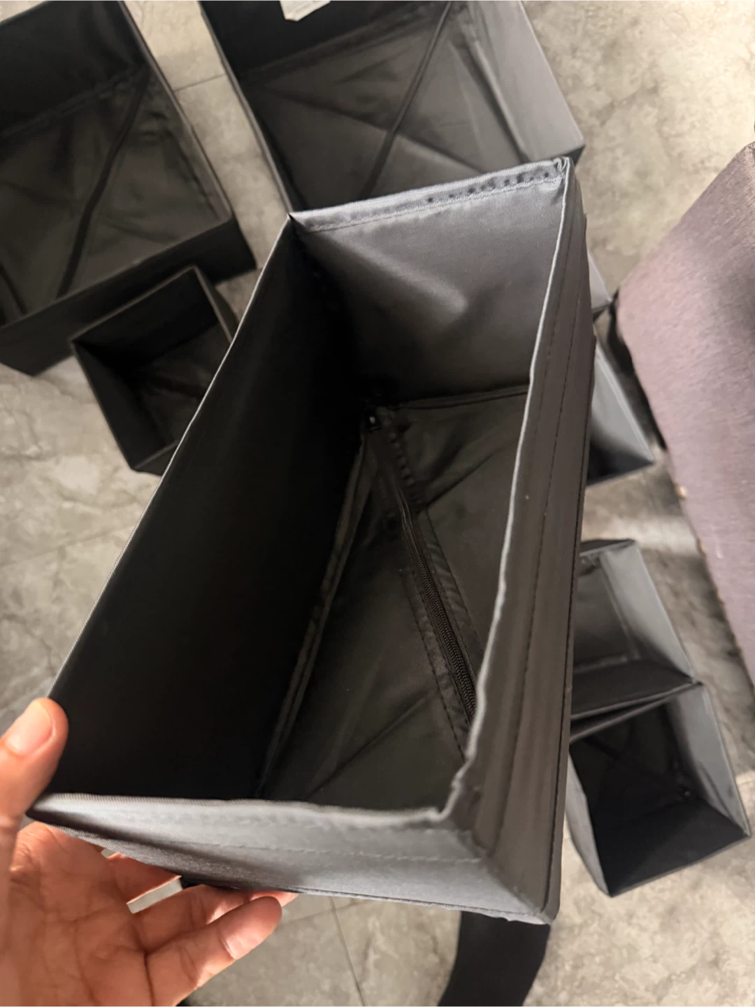 Set 10 Black Fabric Drawer Organizers Set - photo 4