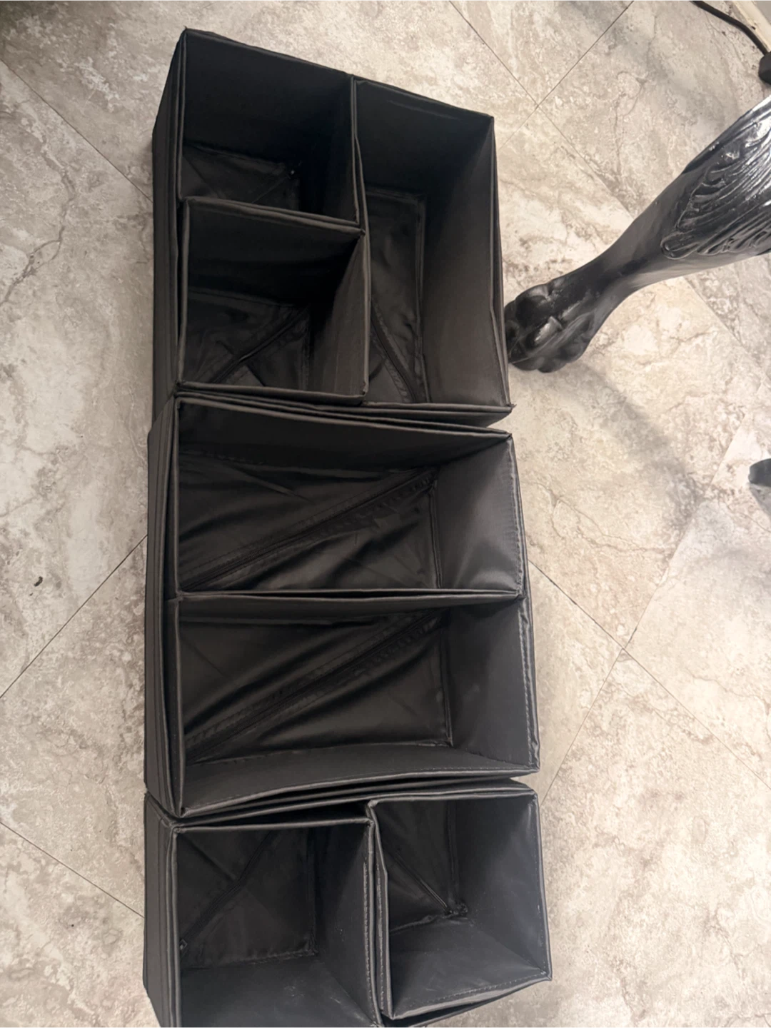 Set 10 Black Fabric Drawer Organizers Set - photo 5