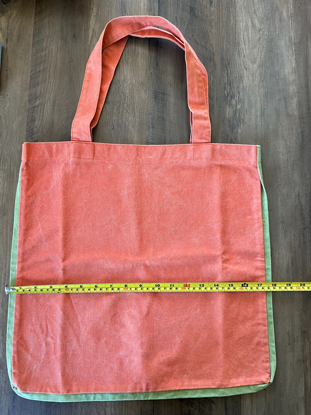 Canvas Tote Bag - Orange and Green