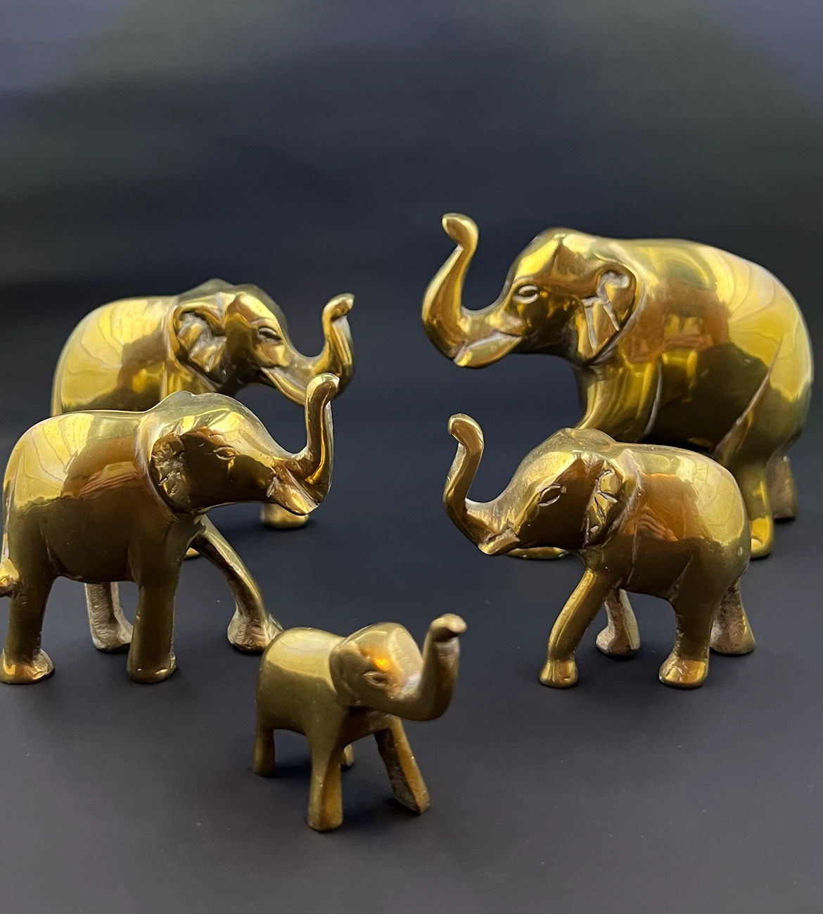 Vintage Brass Elephants