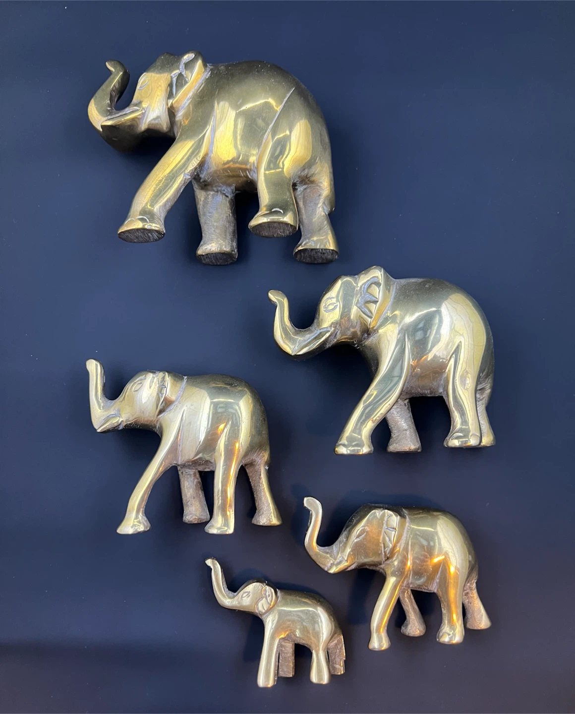 Vintage Brass Elephants - photo 2