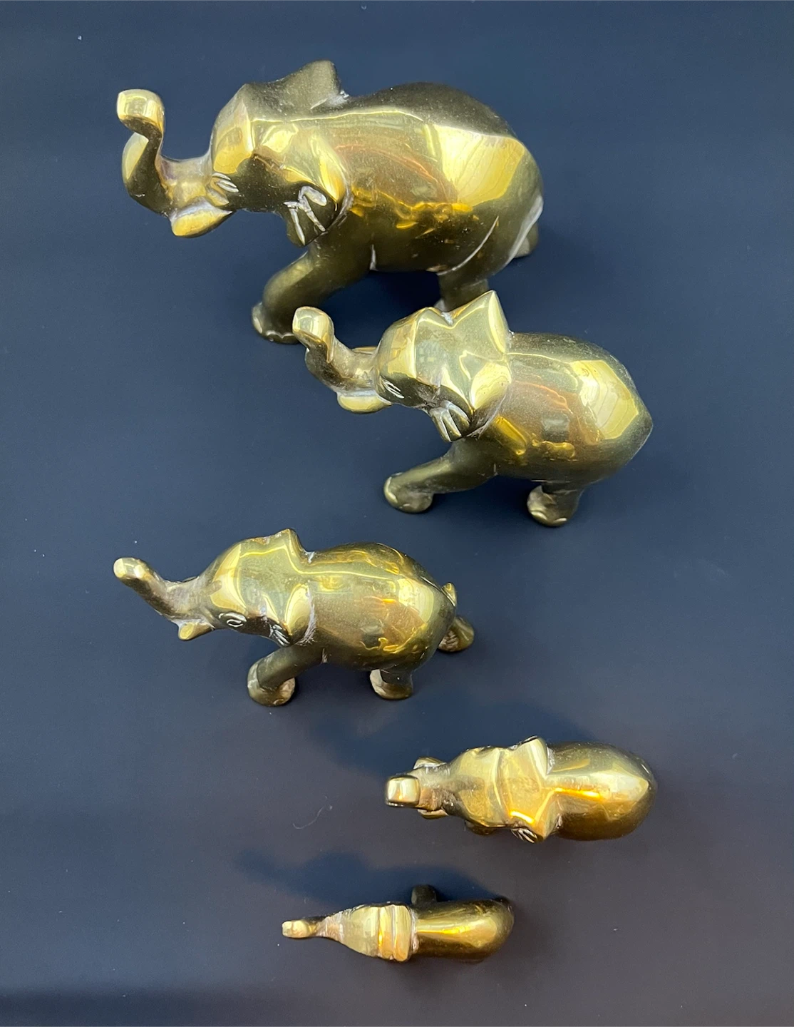Vintage Brass Elephants - photo 3