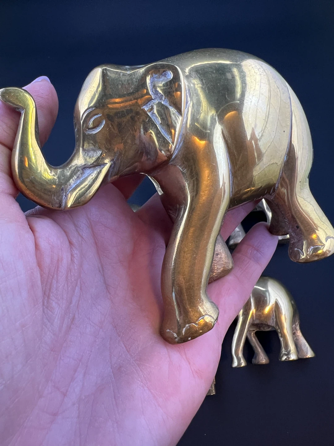 Vintage Brass Elephants - photo 4
