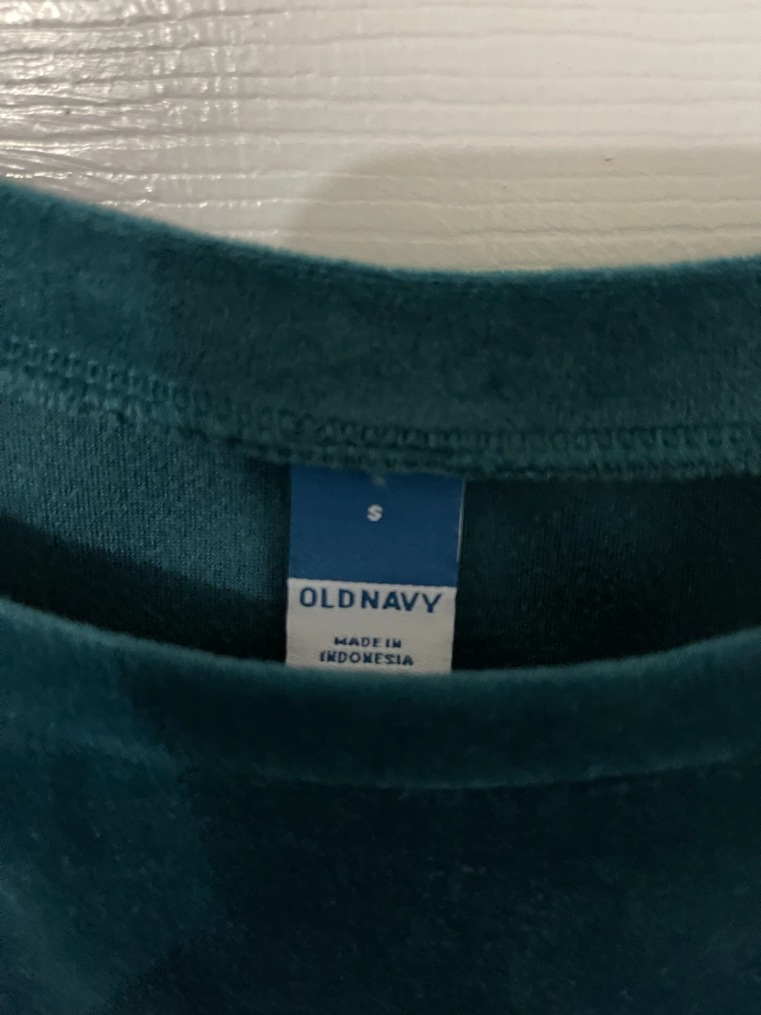 Old Navy Teal Velvet Cropped Sweatshirt Size S - photo 4