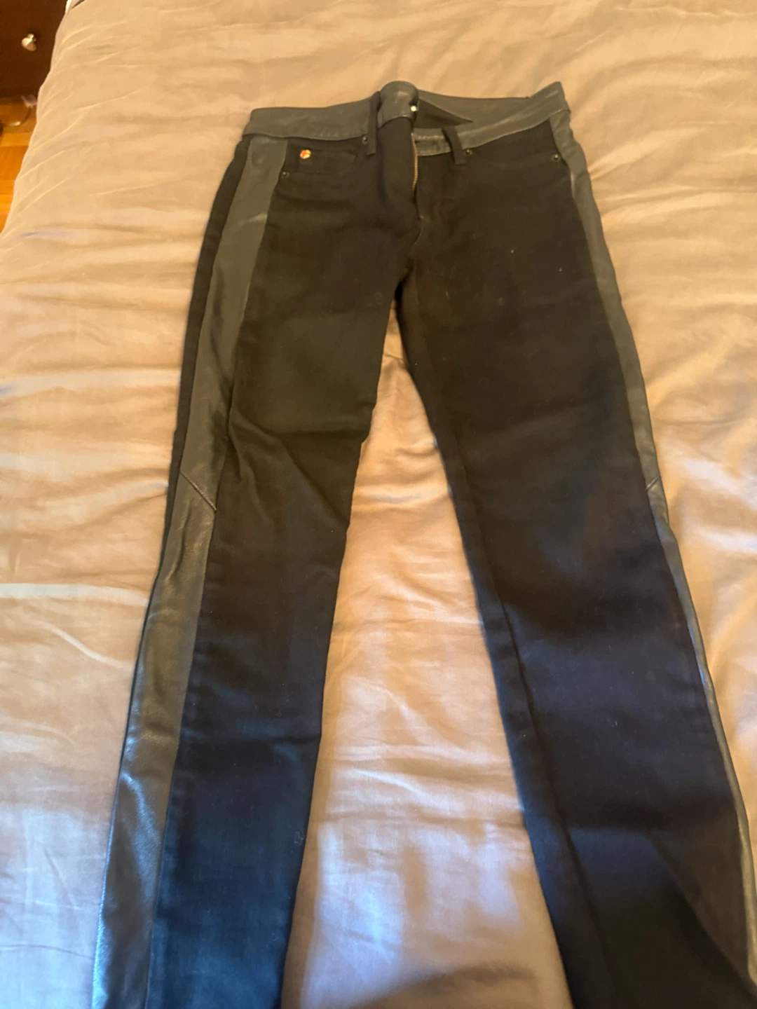 Hudson Black Jeans with Leather Accents - photo 3