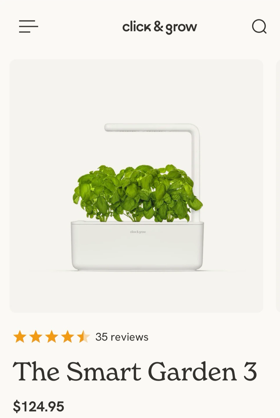 Click & Grow The Smart Garden 3 + Free basil!