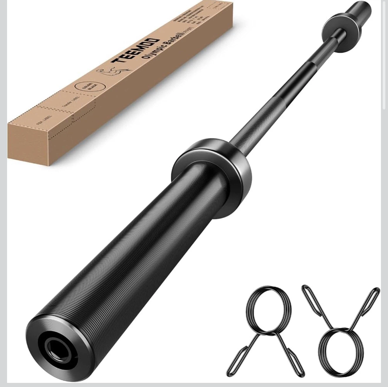 TEEMOO Olympic Barbell with Spring Collars