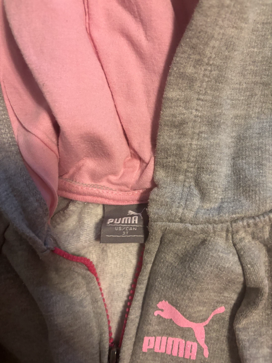 Puma Girls Grey Pink Hoodie - photo 2