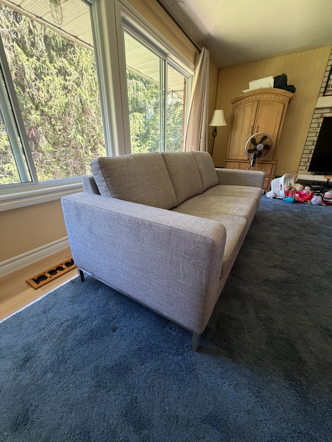 Light Grey 3-Seater Sofa - photo 2