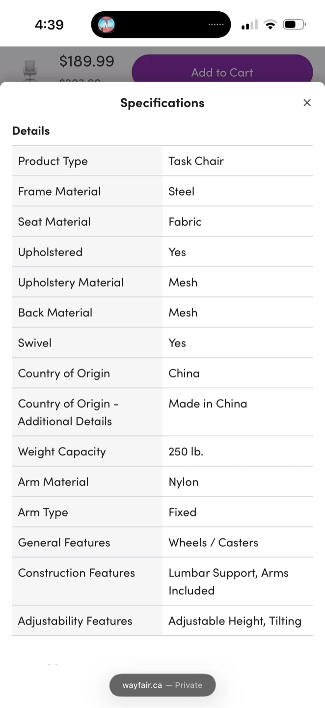 Mashea Mesh Home Work / Study Chair - Grey - photo 5