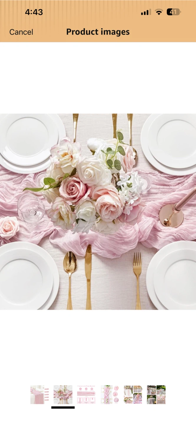 Cheesecloth Table Runner - Pink5 pack 10ft - photo 2