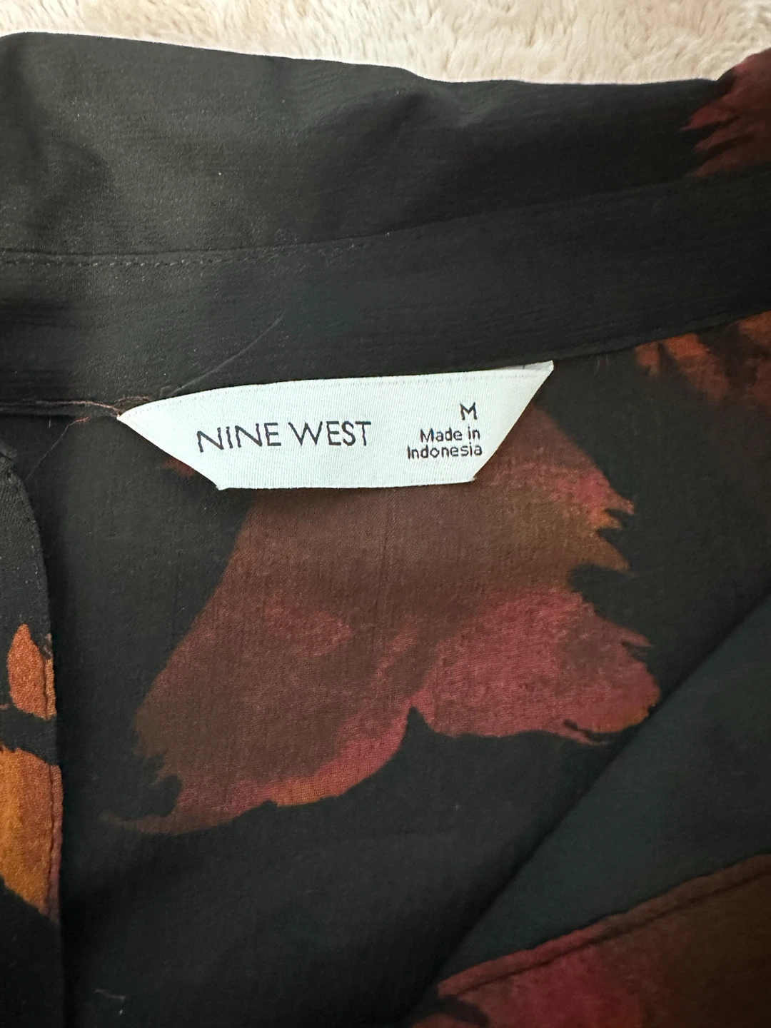Nine West Black Floral Dress Size M