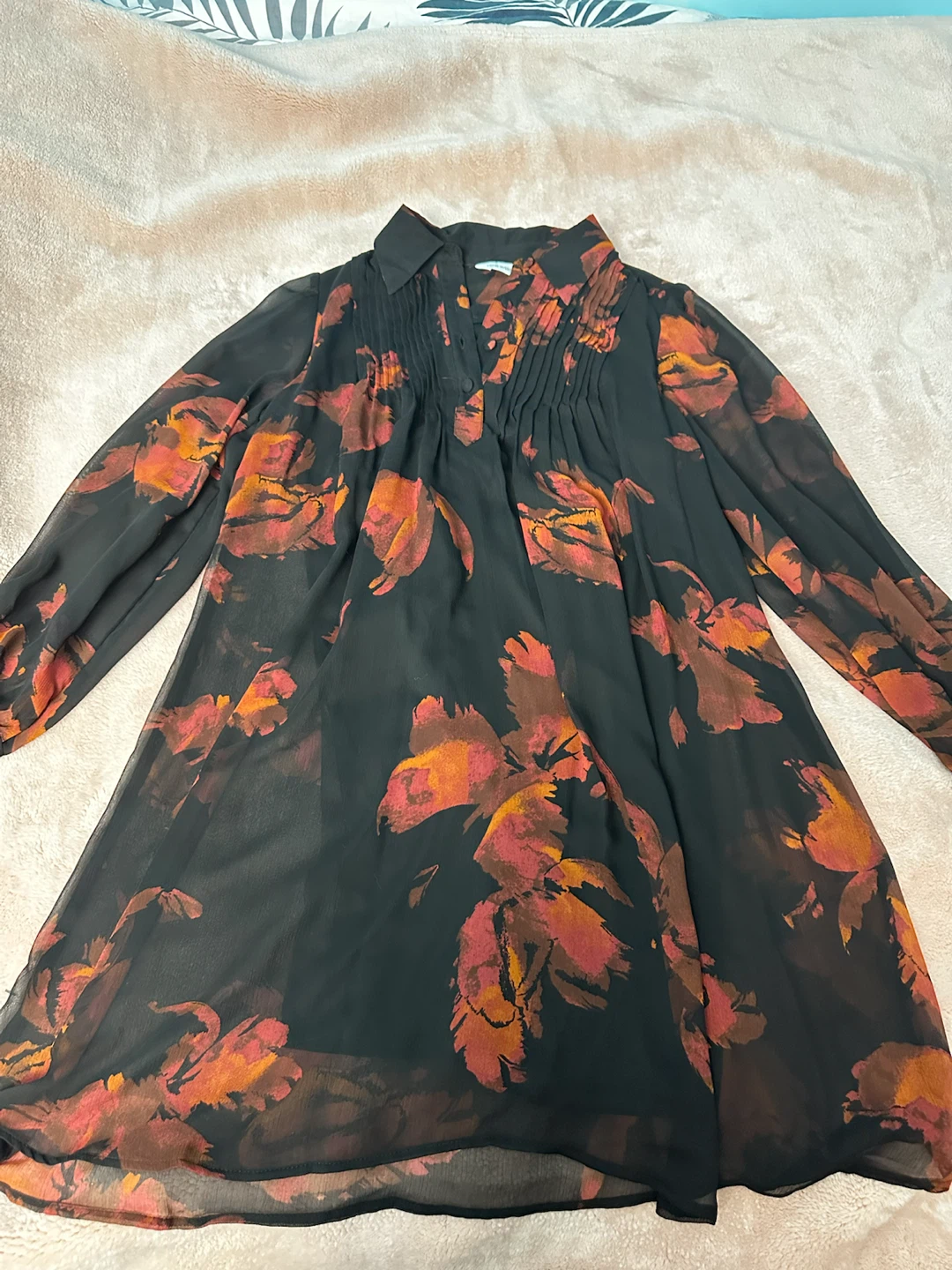 Nine West Black Floral Dress Size M - photo 2
