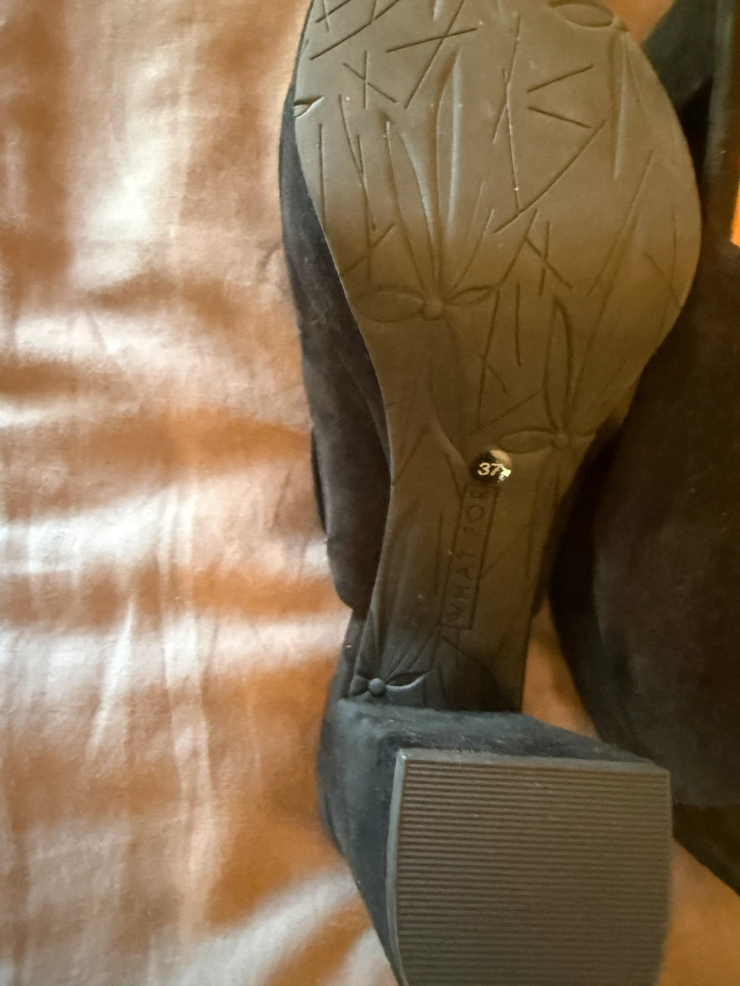 WHAT FOR Black Suede Platform Mules Size 37 - photo 2