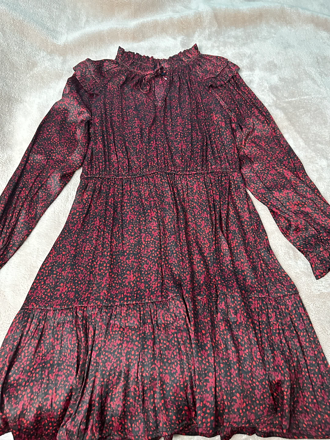 Gap Women's Red Floral Print Long Sleeve Dress Size L