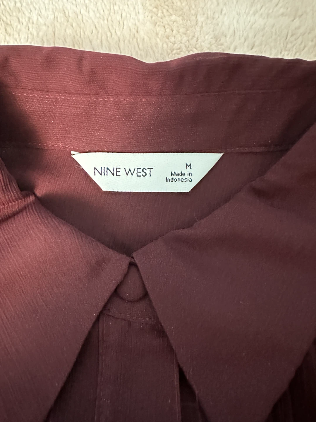Nine West Women's Sheer Maroon Dress - photo 2
