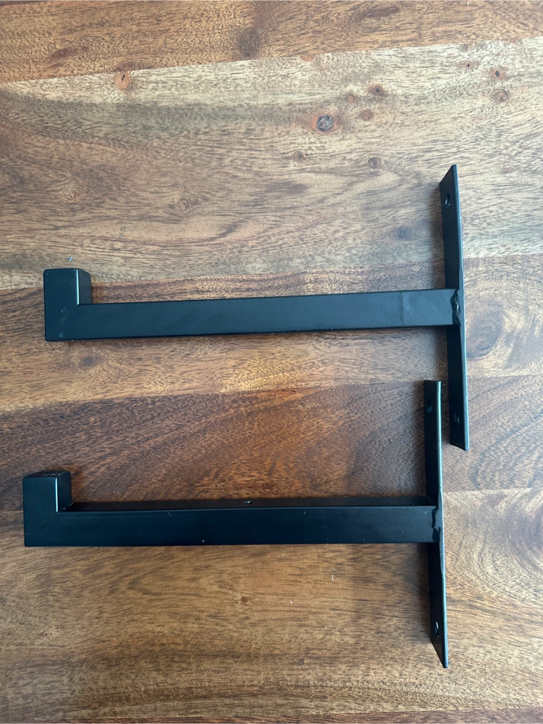 Black Metal Shelf Brackets - Set of 2