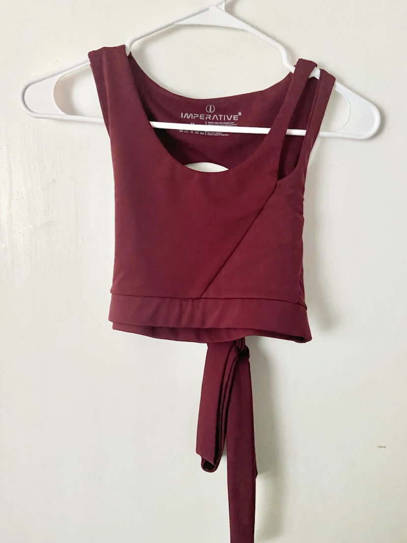 Sports Bra Super Cute Burgundy Tie Back