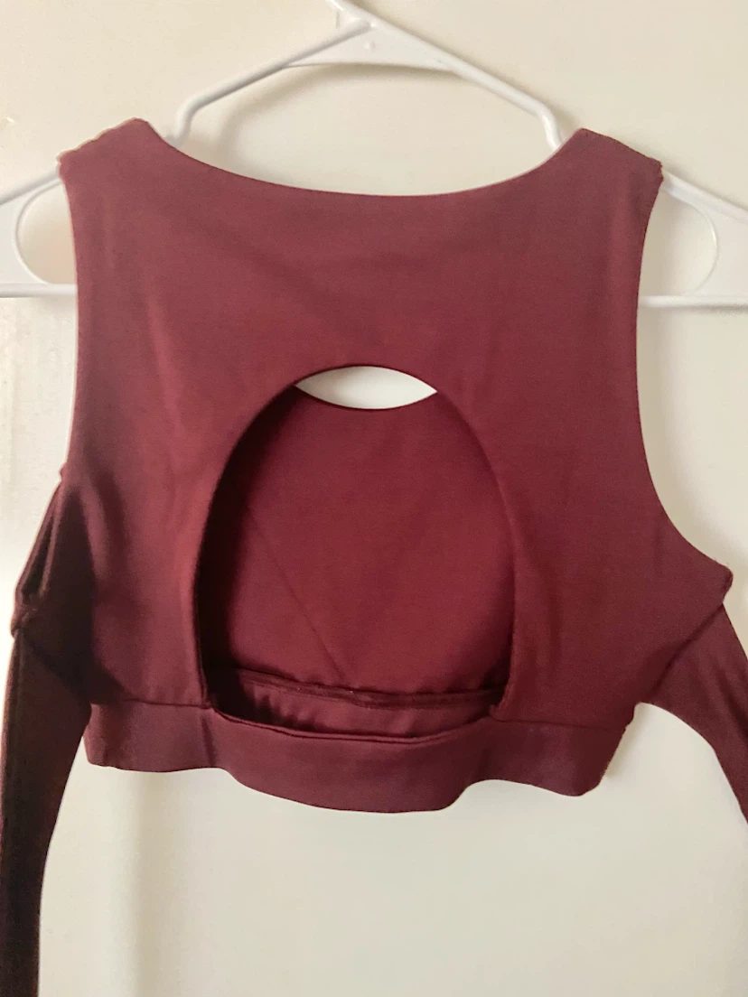 Sports Bra Super Cute Burgundy Tie Back - photo 3