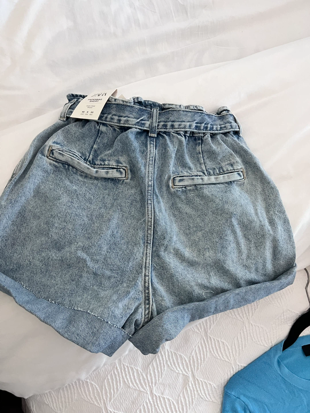 ZARA Paperbag High Rise Rigid Shorts - photo 4