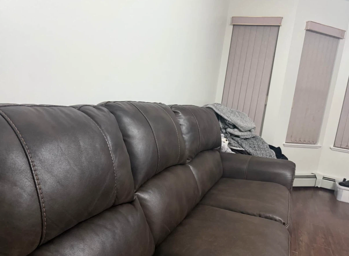 Brown Leather Sectional Sofa L shaped - photo 3