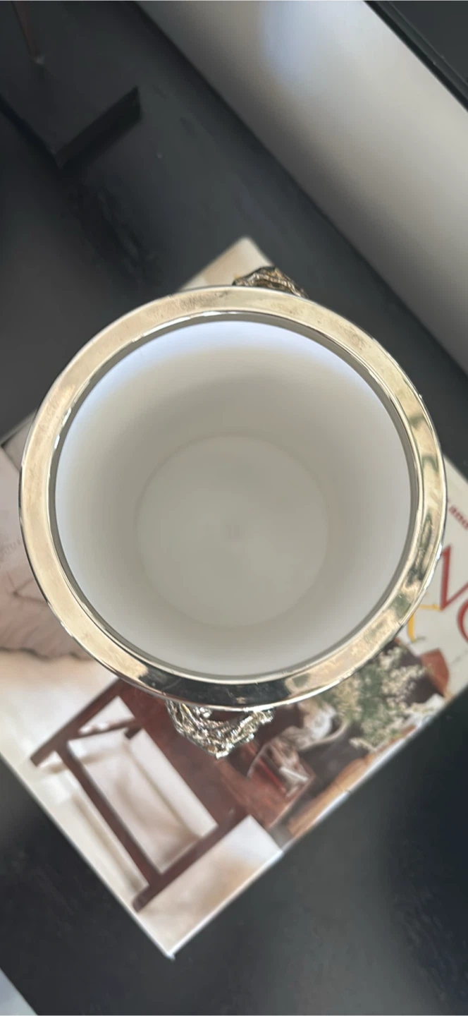 Silver Plated Ice Bucket with Grape Detail - photo 3