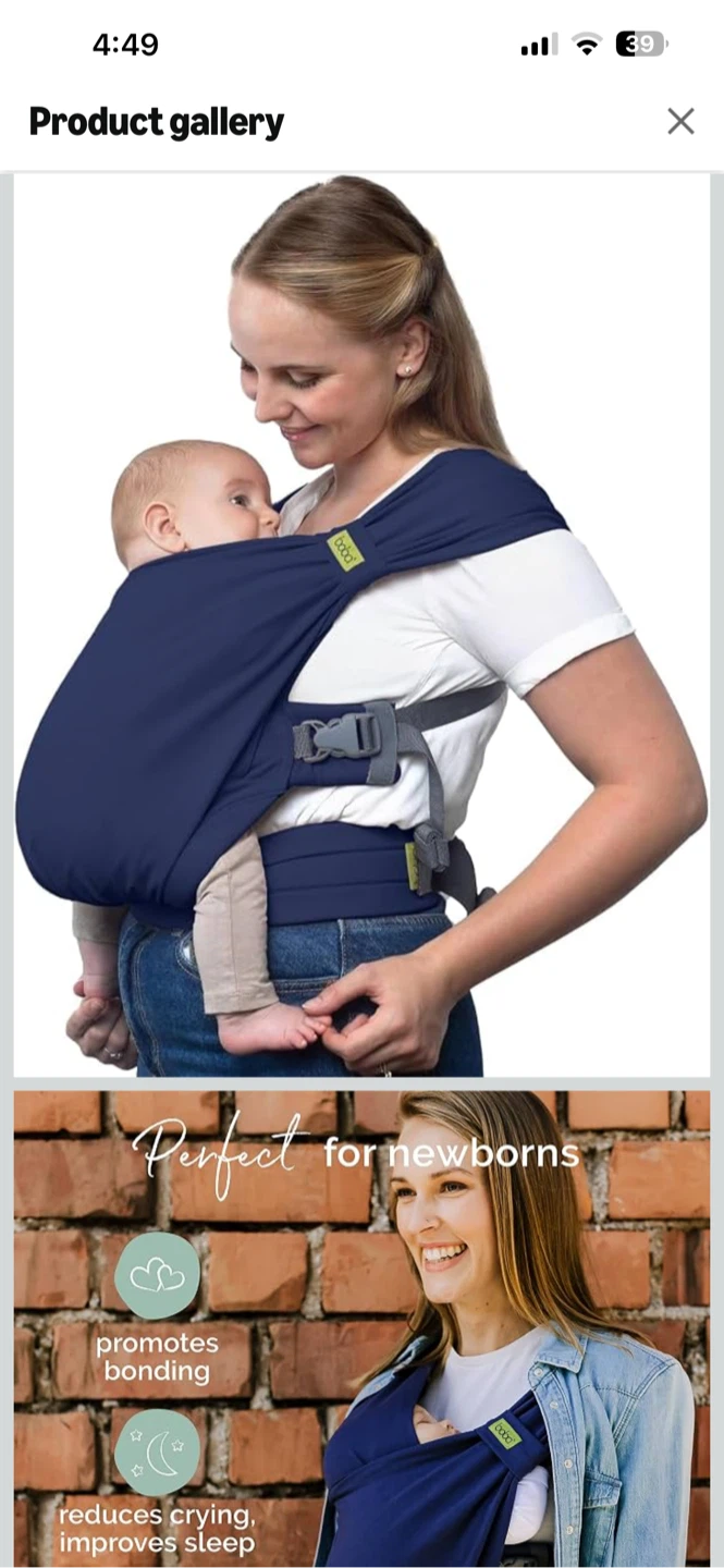 Boba Bliss Baby Wrap Carrier - Navy Blue - photo 2