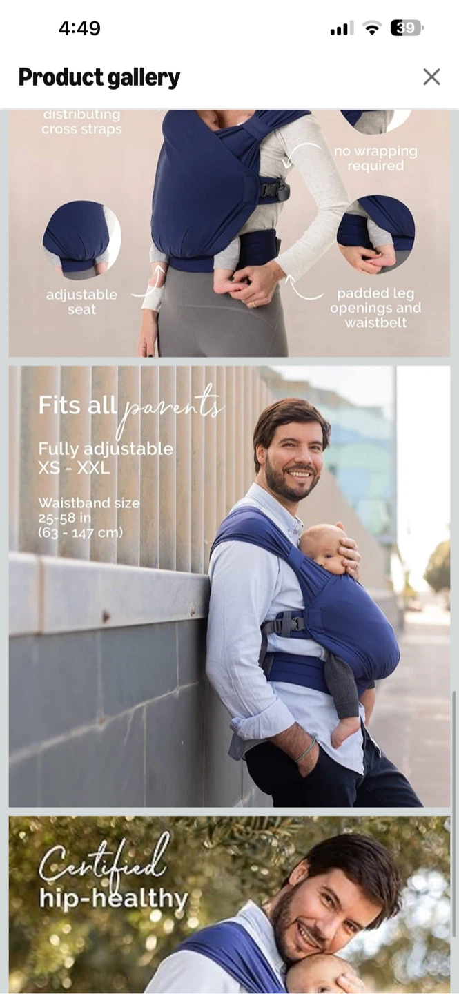 Boba Bliss Baby Wrap Carrier - Navy Blue - photo 4