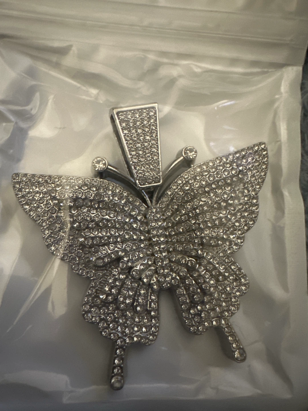 Rhinestone Butterfly Pendant