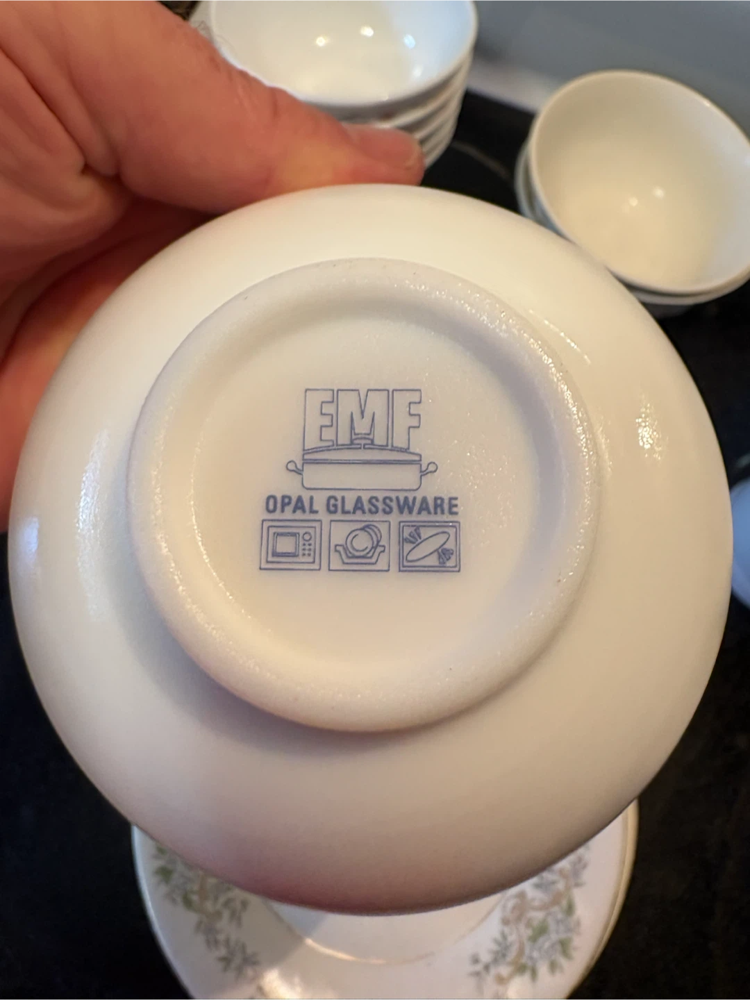 EMF Opal Glassware Bowls and Saucers - photo 5