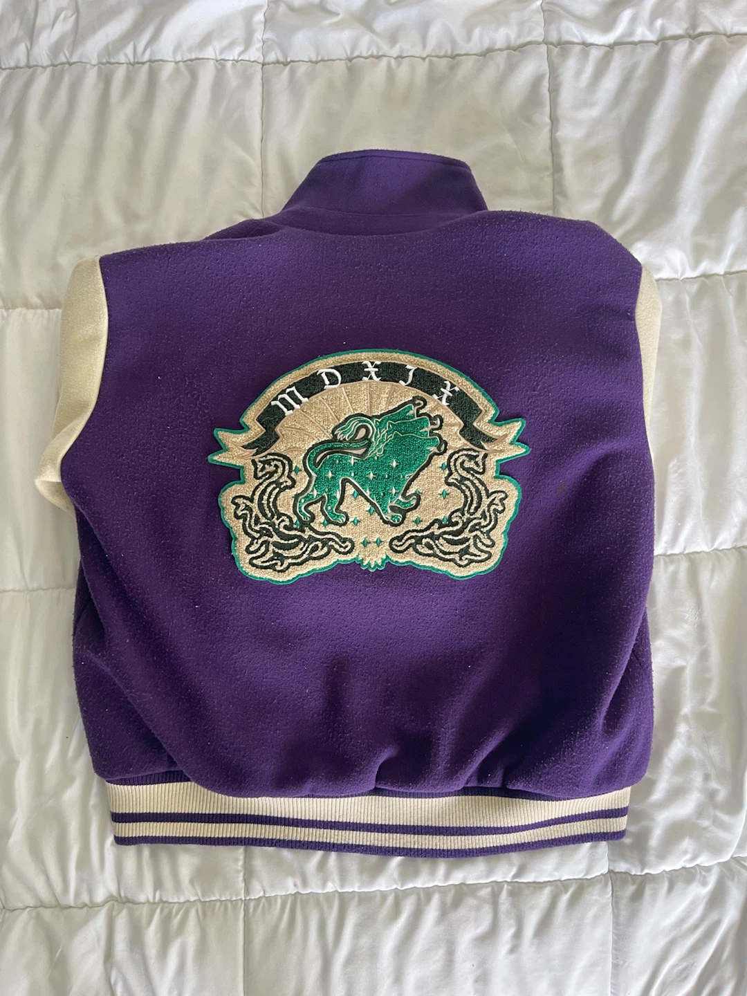 Purple and Cream Letterman Jacket - photo 2