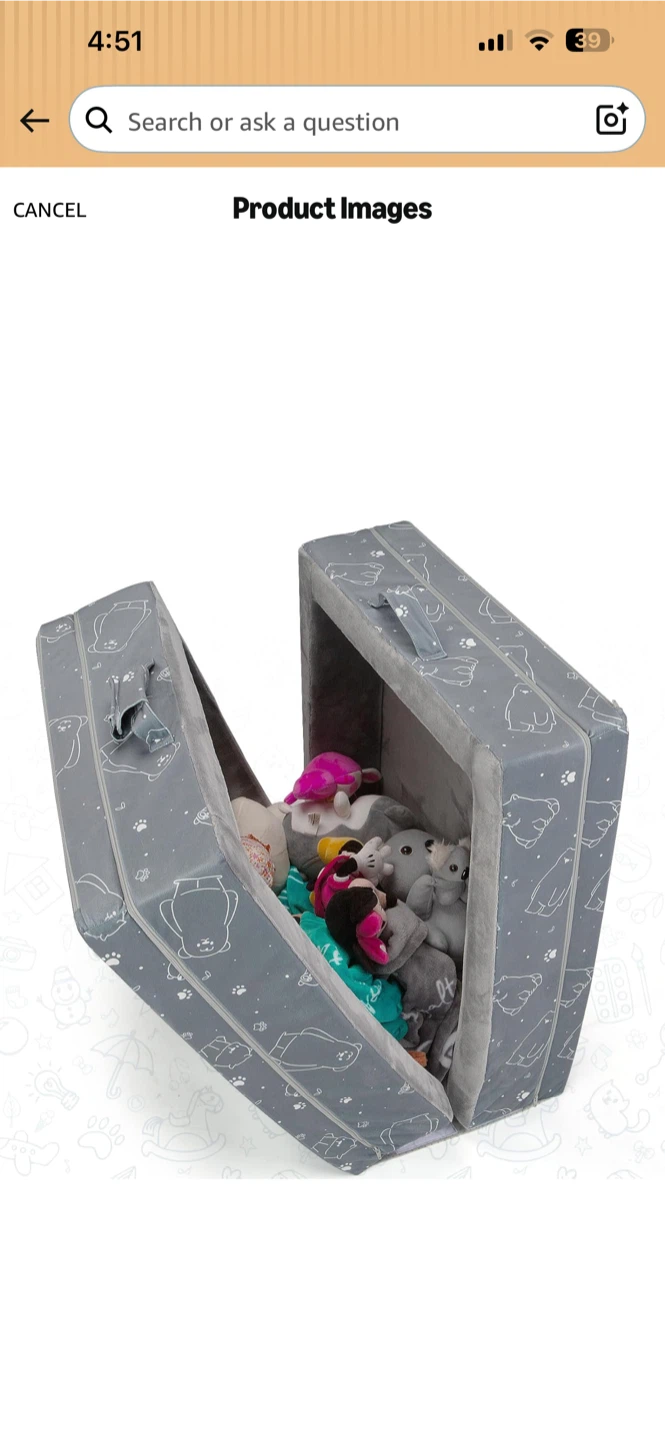 Compact Toddler Floor Bed with Washable Cover - Grey - photo 5
